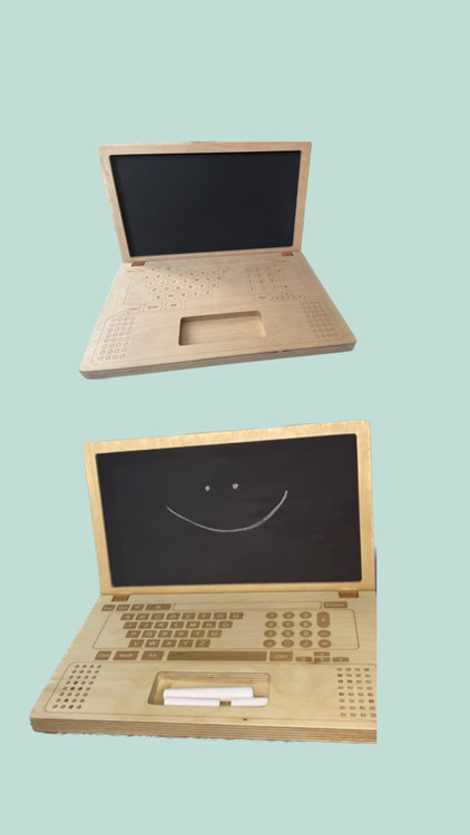 خرید اسباببازی چوبی لپ تاپ تخته سیاه گچی