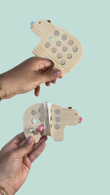 خرید اسباببازی چوبی مدل خرس دوخت چوبی پوتوس