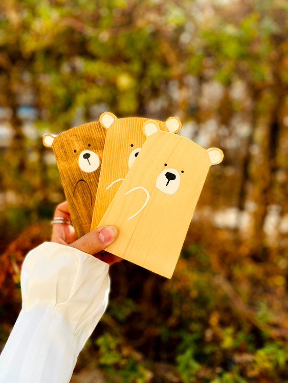 خرید اسباببازی چوبی مدل سر خرس دکوری چوبی پوتوس برای اتاق کودک