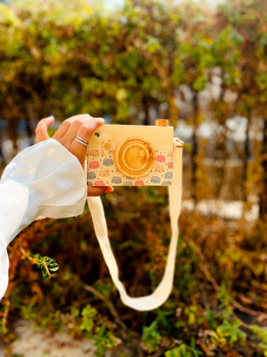 خرید اسباببازی چوبی دوربین عکاسی چوب طرحدار روسی پوتوس