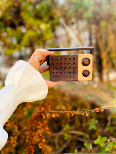 خرید اسباببازی چوبی رادیو چوبی دکوری پوتوس