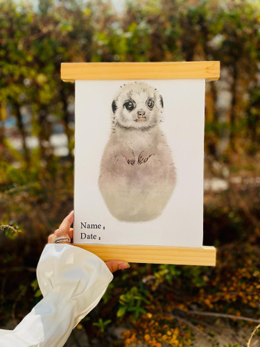 قاب یادگاری اثر پای کودک چوبی