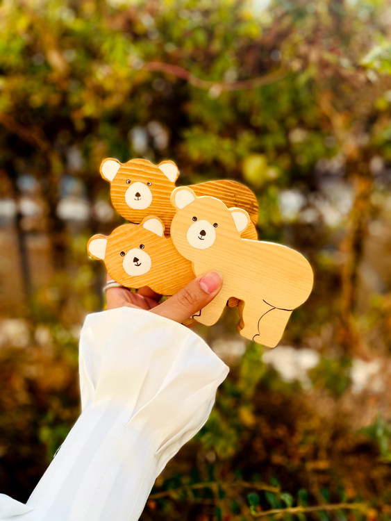 خرید اسباببازی چوبی مدل خرس دکوری چوبی پوتوس