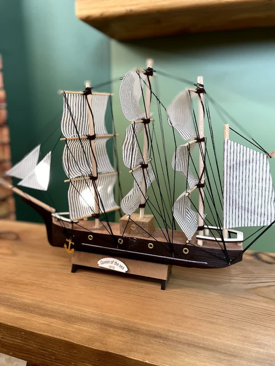 خرید اسباببازی چوبی مدل ماکت چوبی کشتی بادبانی