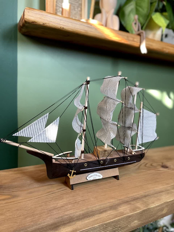 خرید اسباببازی چوبی مدل ماکت چوبی کشتی بادبانی