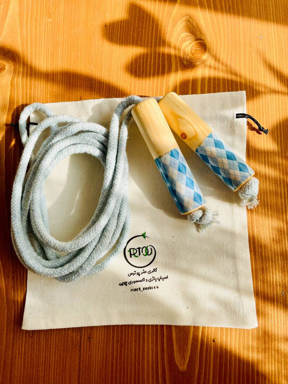 خرید اسباببازی چوبی طناب بازی با دسته های چوبی و بند قابل تنظیم پوتوس