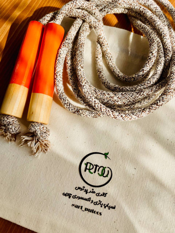 خرید اسباببازی چوبی طناب بازی با دسته های چوبی و بند قابل تنظیم پوتوس