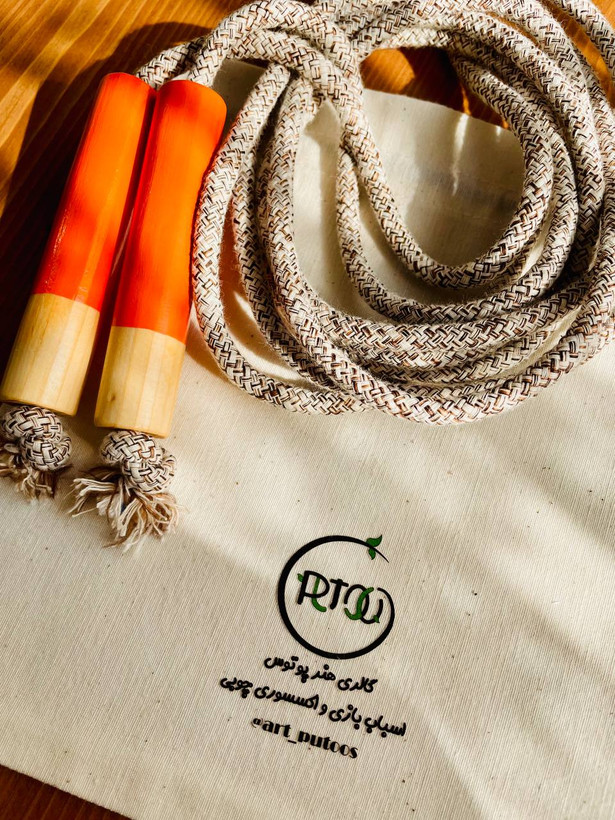 خرید اسباببازی چوبی طناب بازی با دسته های چوبی و بند قابل تنظیم پوتوس