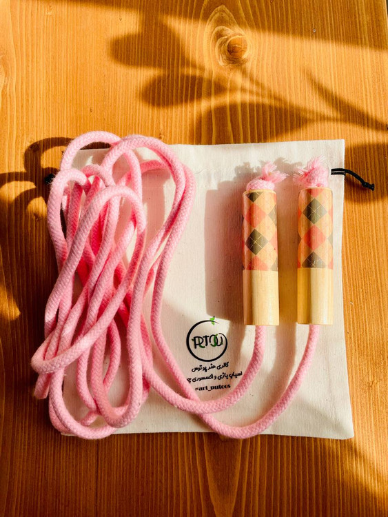 خرید اسباببازی چوبی طناب بازی با دسته های چوبی و بند قابل تنظیم پوتوس