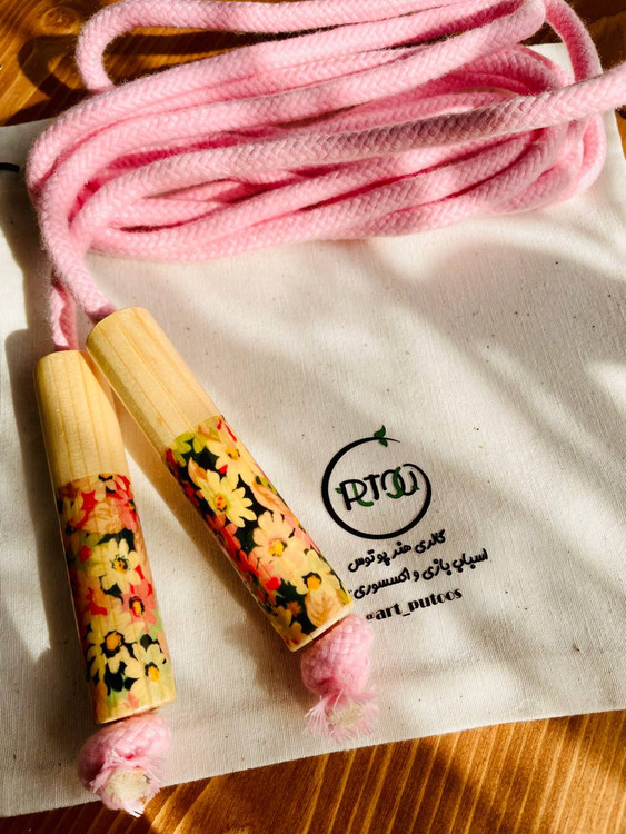 خرید اسباببازی چوبی طناب بازی با دسته های چوبی و بند قابل تنظیم پوتوس