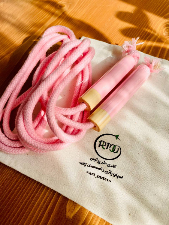 خرید اسباببازی چوبی طناب بازی با دسته های چوبی و بند قابل تنظیم پوتوس