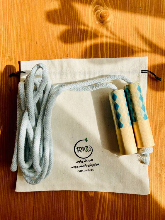 خرید اسباببازی چوبی طناب بازی با دسته های چوبی و بند قابل تنظیم پوتوس