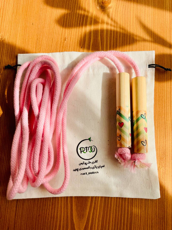 خرید اسباببازی چوبی طناب بازی با دسته های چوبی و بند قابل تنظیم پوتوس